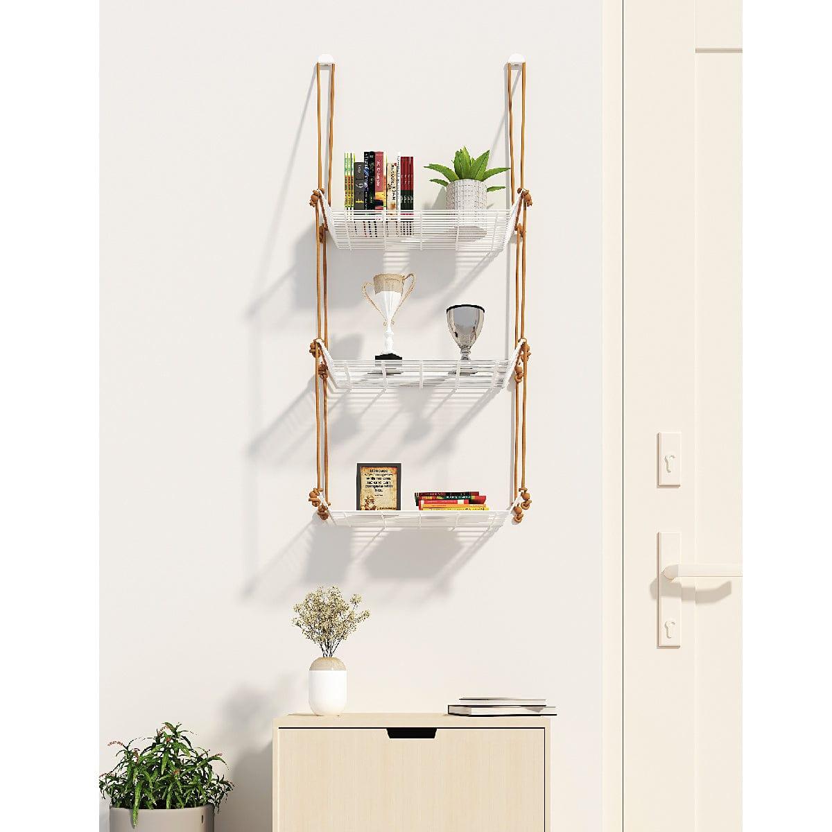 WALL DÉCOR SHELF 3 TIER WHITE - Ouch Cart 