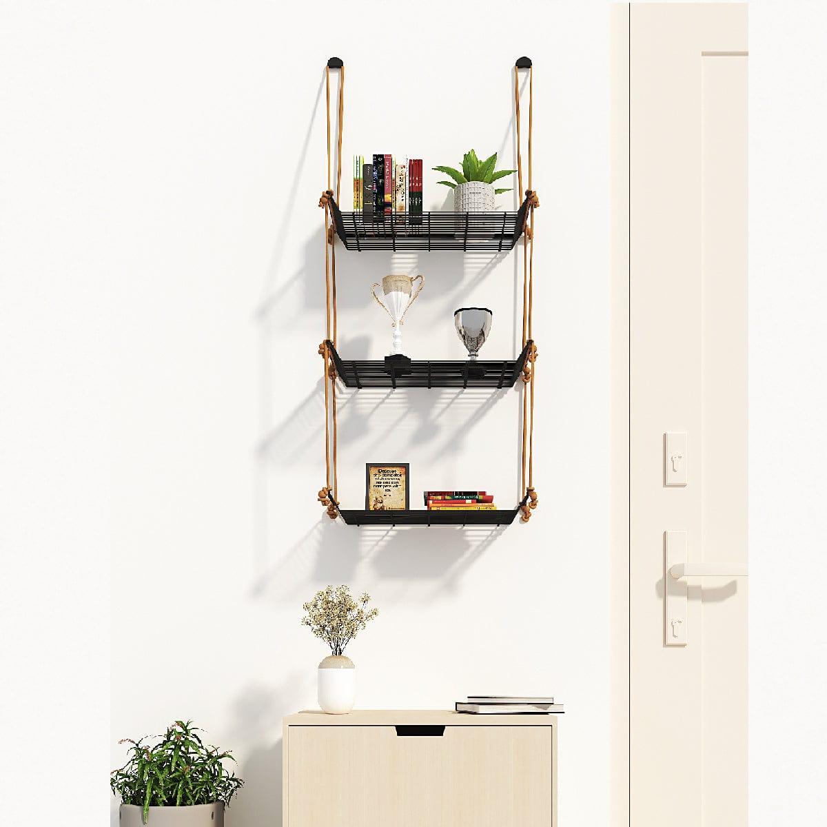 WALL DÉCOR SHELF 3 TIER GREY - Ouch Cart 