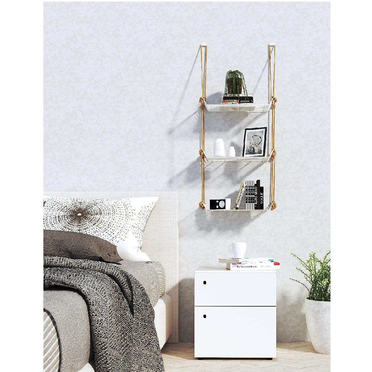 WALL DÉCOR SHELF 3 TIER WHITE - Ouch Cart 