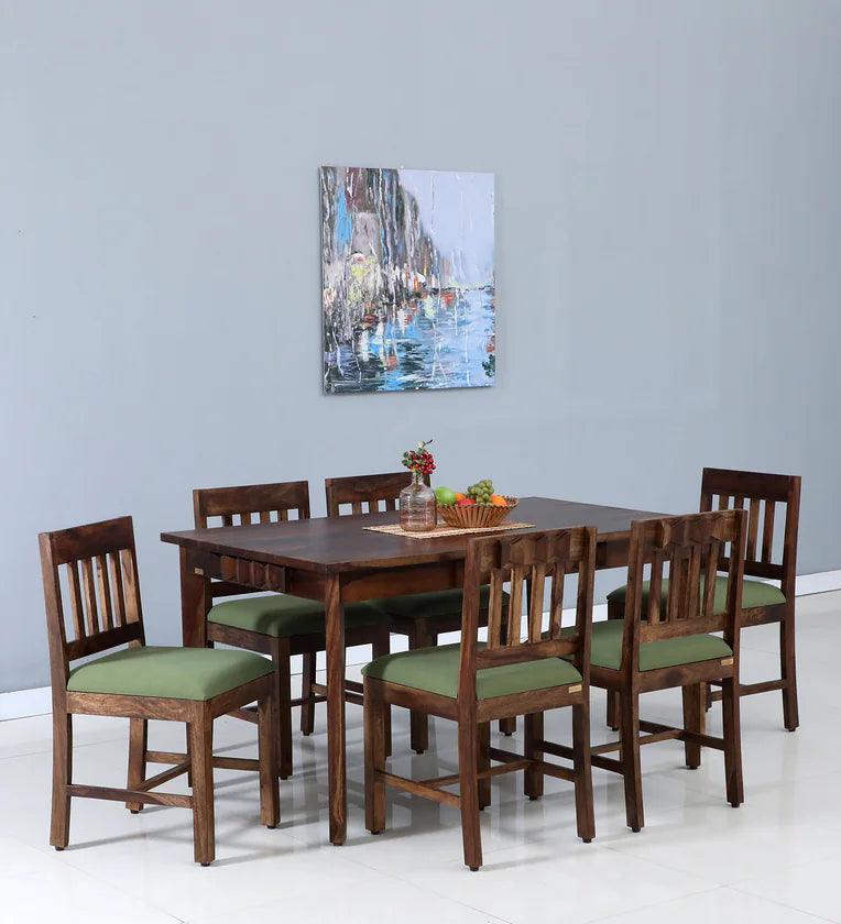 Sheesham Wood 6 Seater Dining Set In Provincial Teak Finish - Ouch Cart 