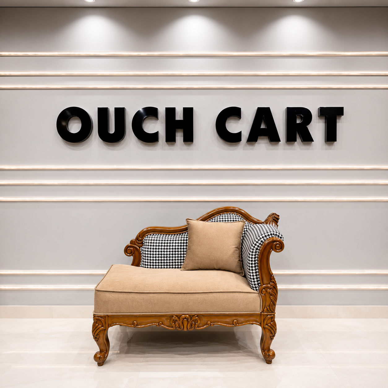 Ouch Cart Luxury Wooden Accent Chair |