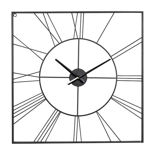 roman square black wallclock