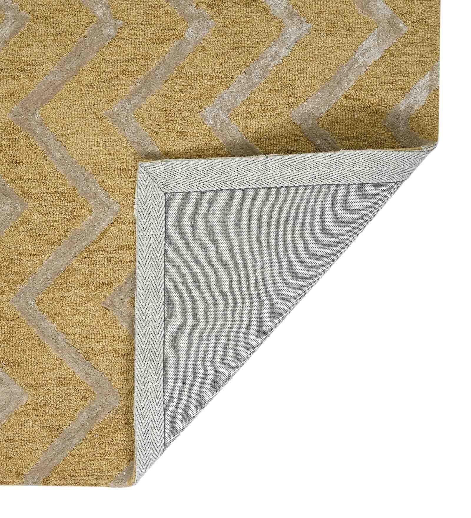 GOLD Wool & Viscose Canyan 8x10 Feet Hand-Tufted Carpet - Rug - Ouch Cart 