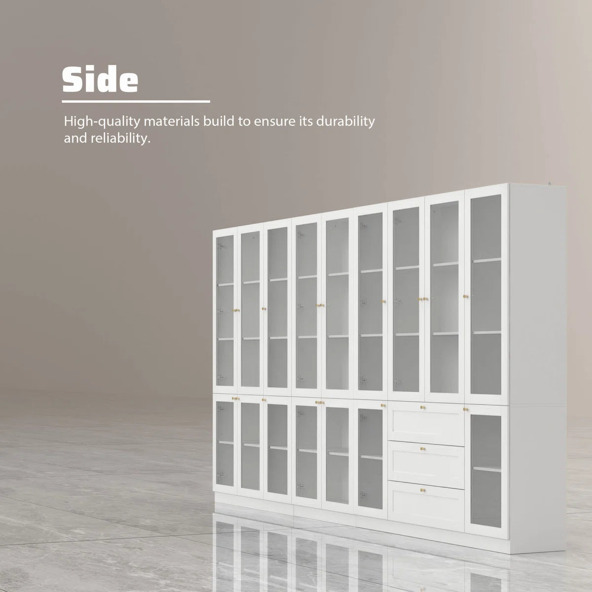 Bobbilee 141.7" Wide Armoire Wardrobe With 3 Drawers