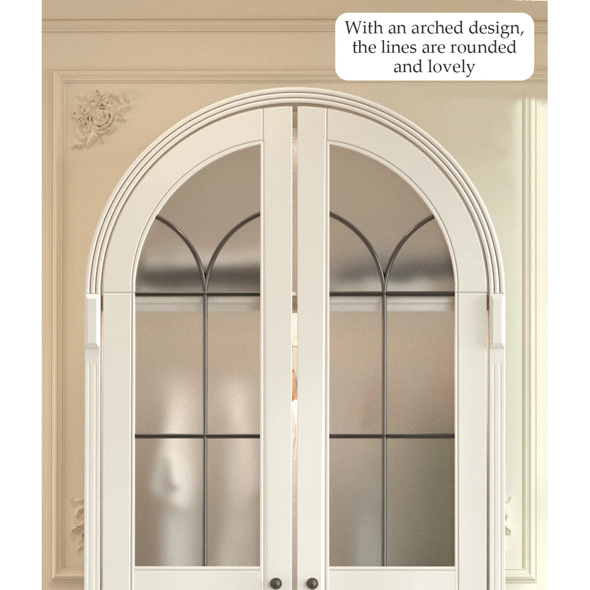 Creamy Retro Oak Arched Wardrobe