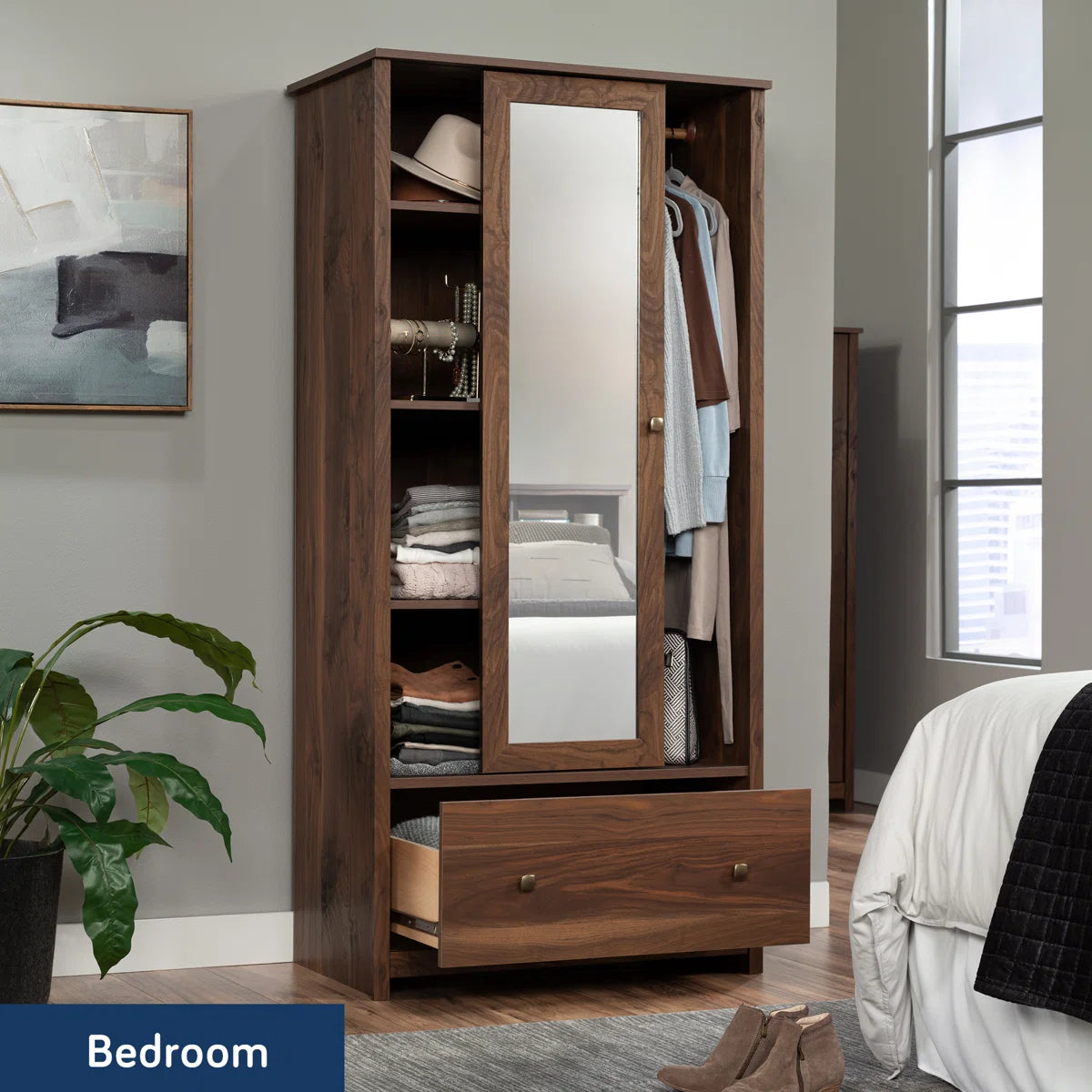 Fravel Wardrobe Cabinet In Sindoori Mango