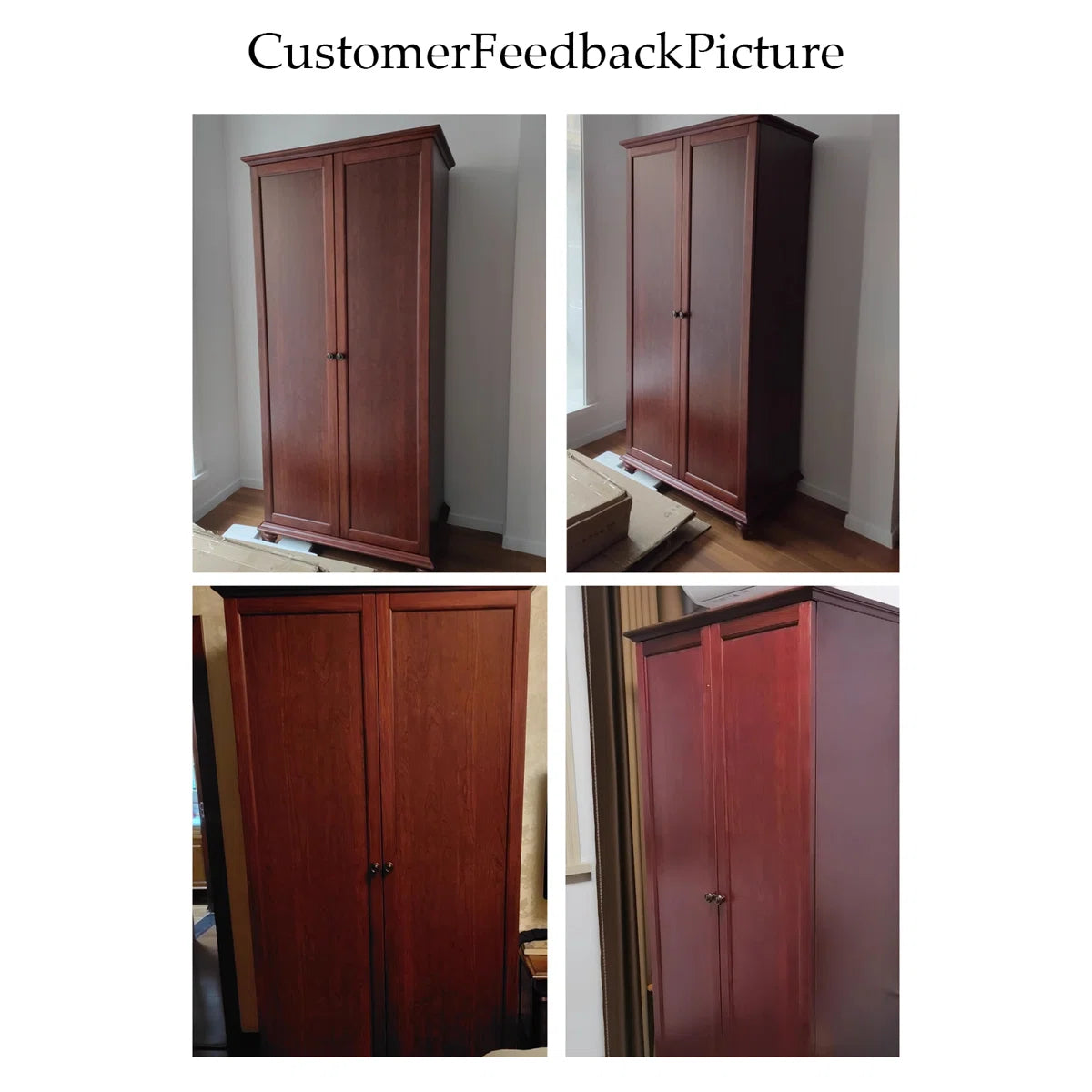American-style rubber wood wardrobe