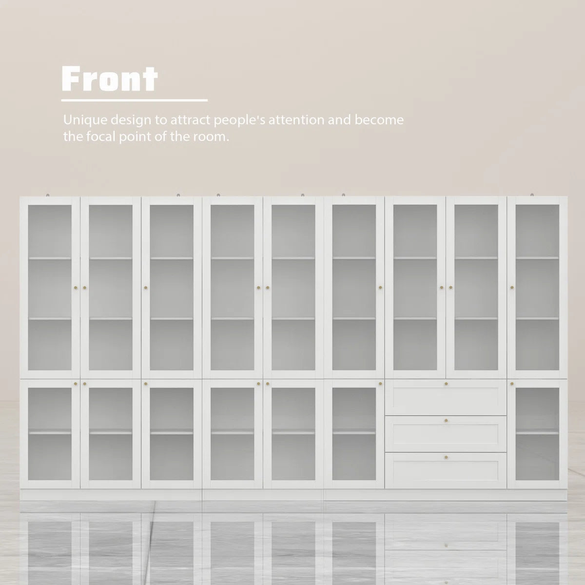 Bobbilee 141.7" Wide Armoire Wardrobe With 3 Drawers