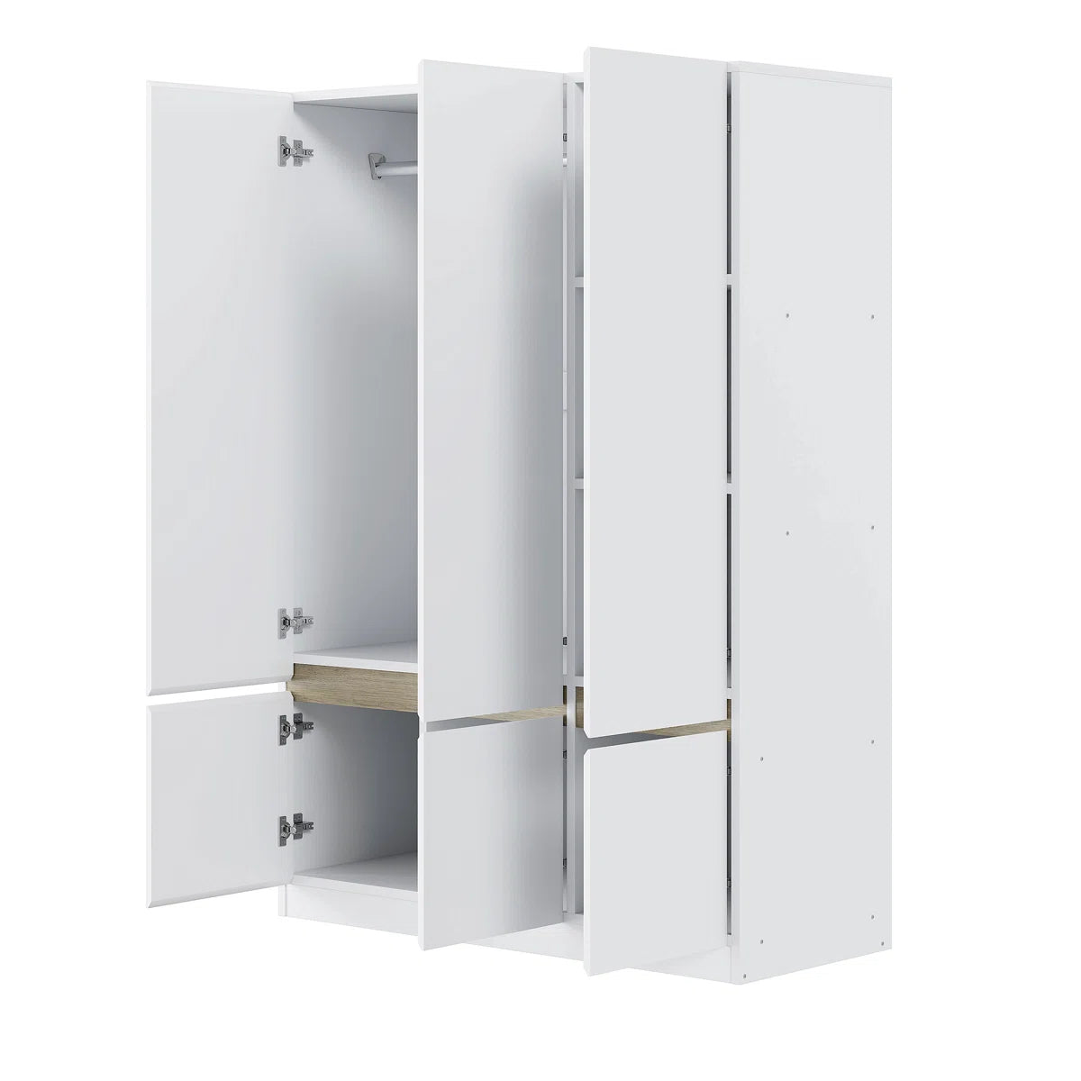 6-Doors Wooden Wardrobe Storage For Bedroom