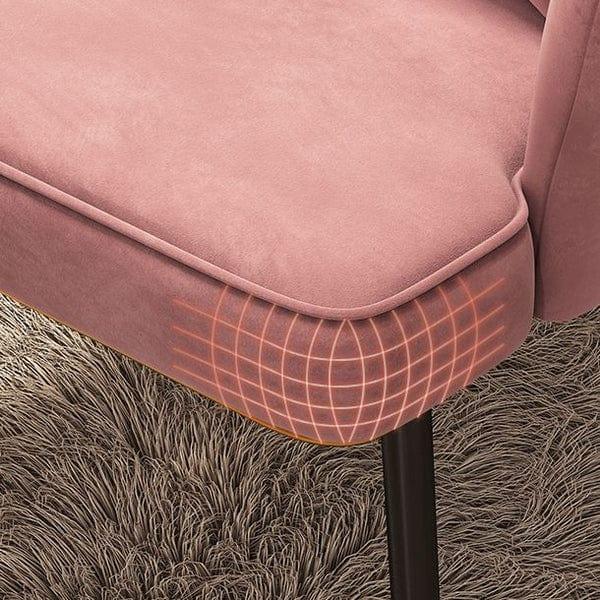 Contemporary Metal Side Chair Home Upholstered Arm Crown Top Back Chair - Ouch Cart 