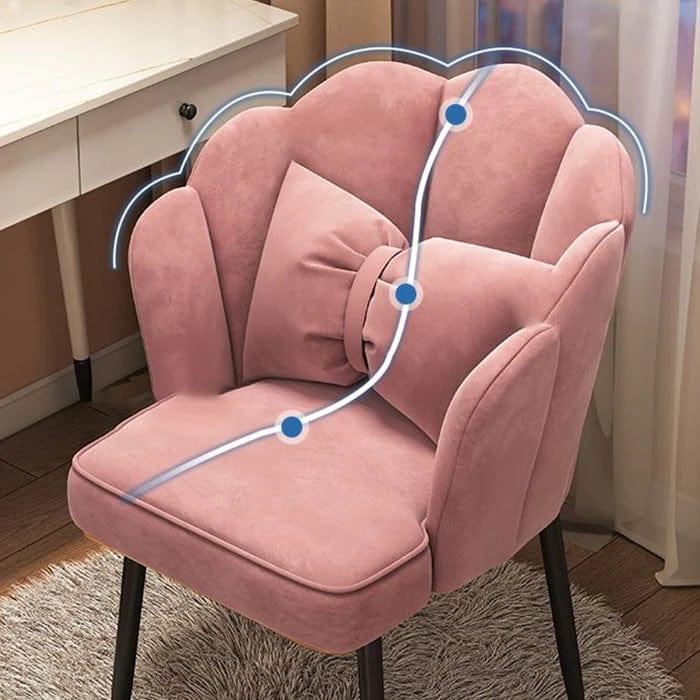 Contemporary Metal Side Chair Home Upholstered Arm Crown Top Back Chair - Ouch Cart 