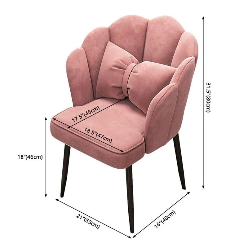 Contemporary Metal Side Chair Home Upholstered Arm Crown Top Back Chair - Ouch Cart 