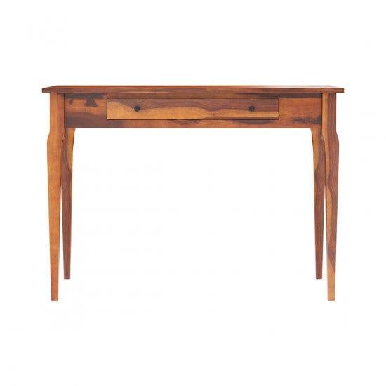 Solid Sheesham Wood Modern Console Table (Standard, Honey Finish) - Ouch Cart 