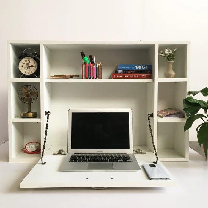 Wall-Mounted Floating Table Laptop Home Office Desk With Drawer