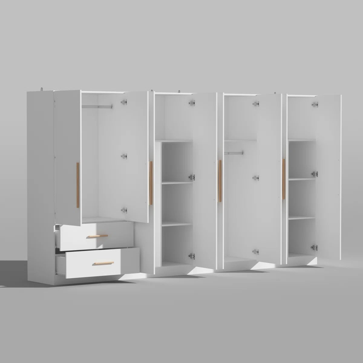 Elegant 8-Door Wardrobe With Modern Design, Ample Storage Space, And Anti-Tip Safety Features For Stylish Organization