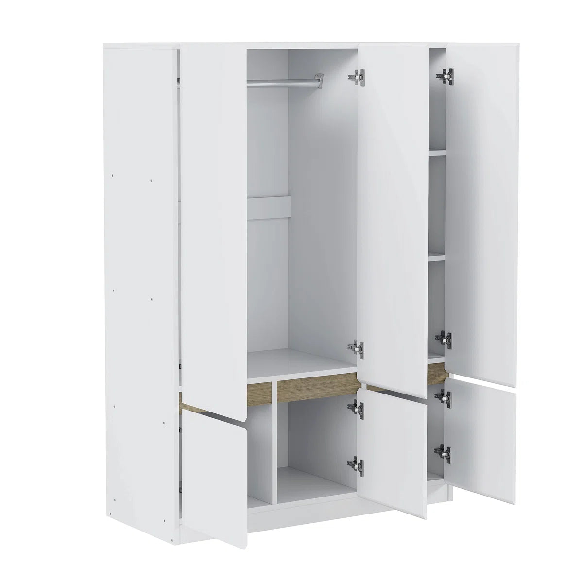6-Doors Wooden Wardrobe Storage For Bedroom