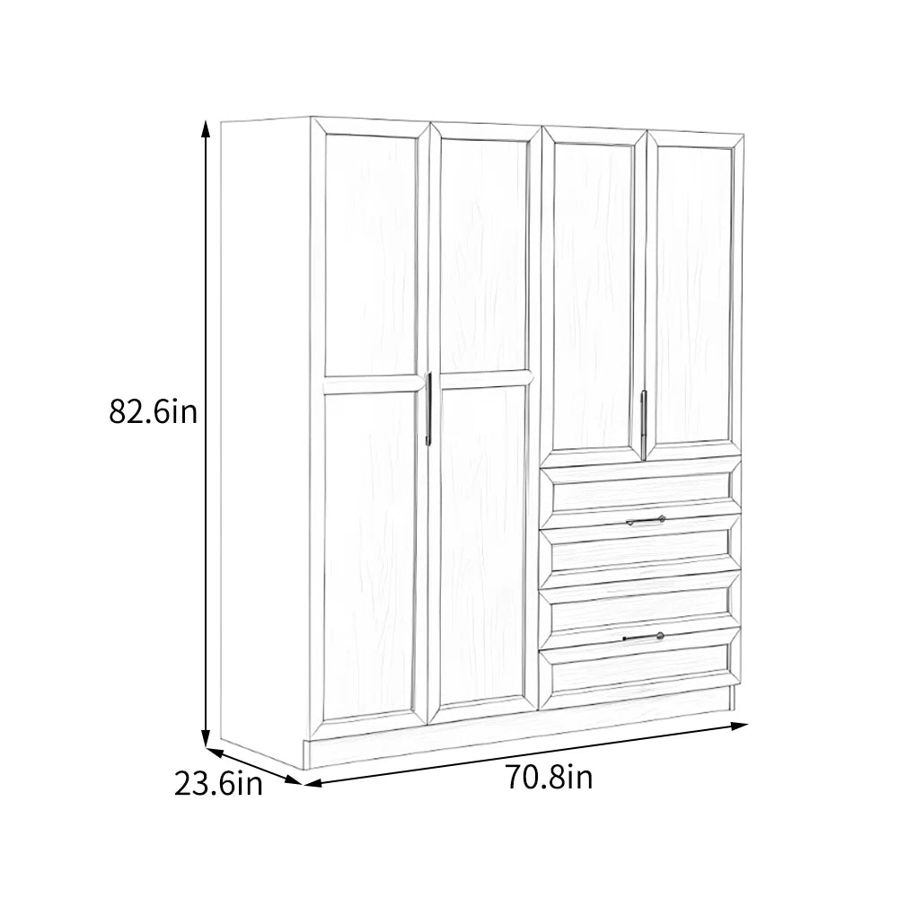American style retro simple bedroom wardrobe