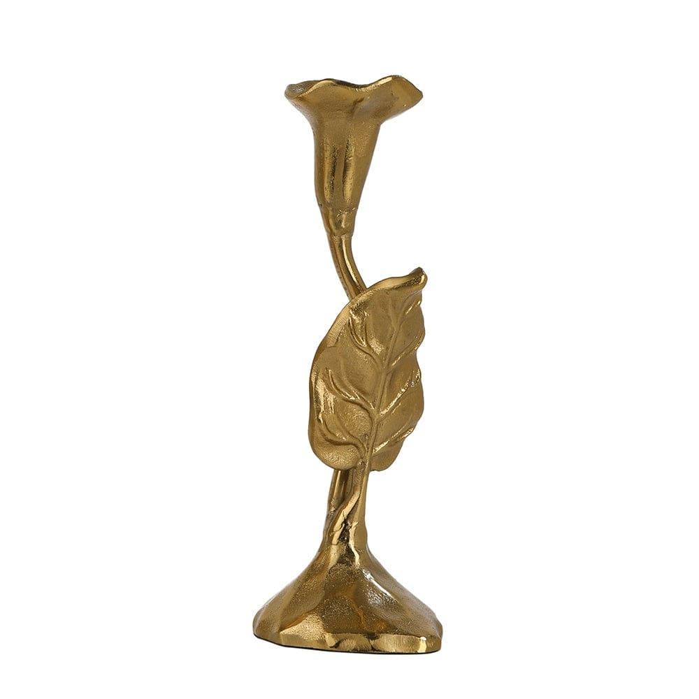 Jules Leaf Candle Holder Small Gold