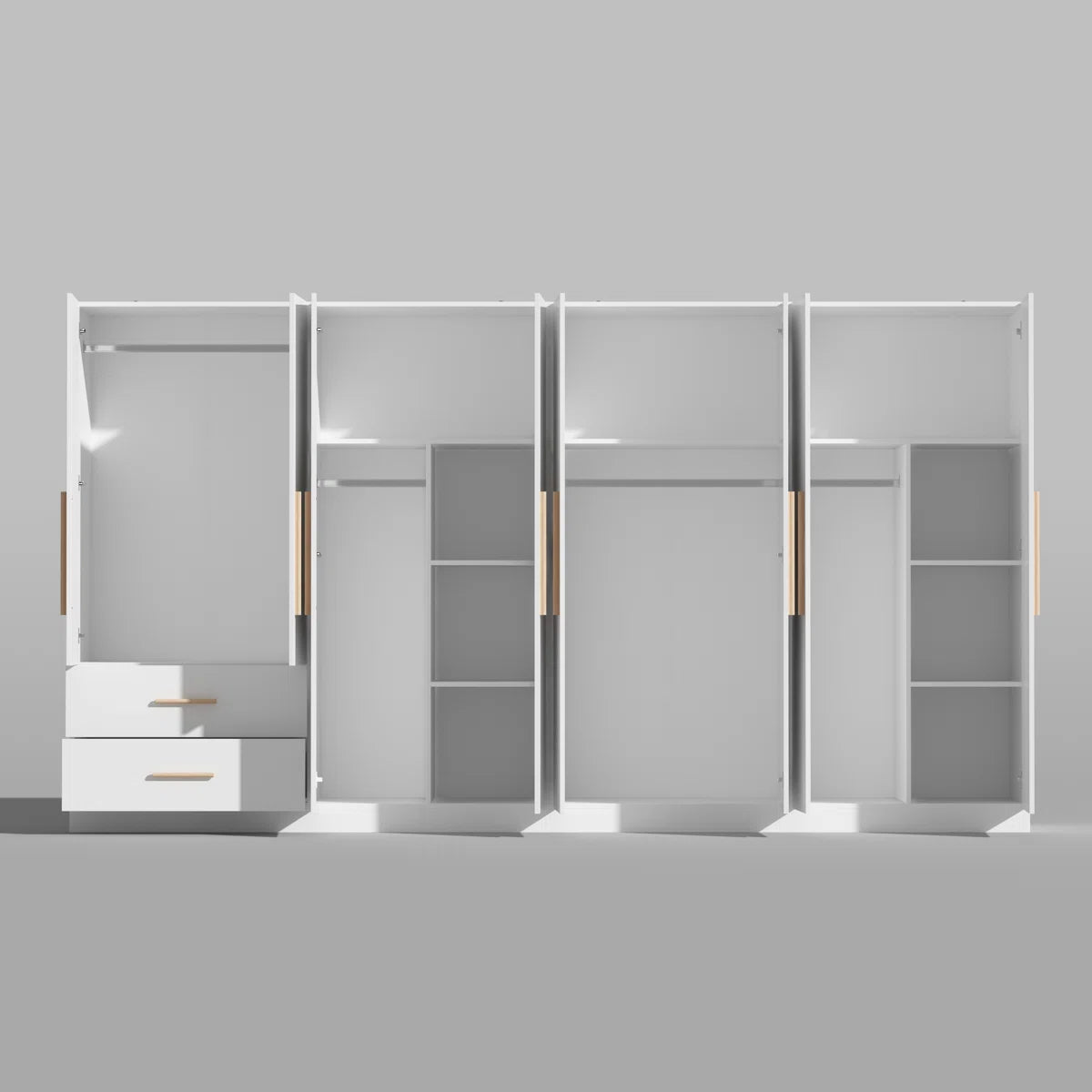 Elegant 8-Door Wardrobe With Modern Design, Ample Storage Space, And Anti-Tip Safety Features For Stylish Organization
