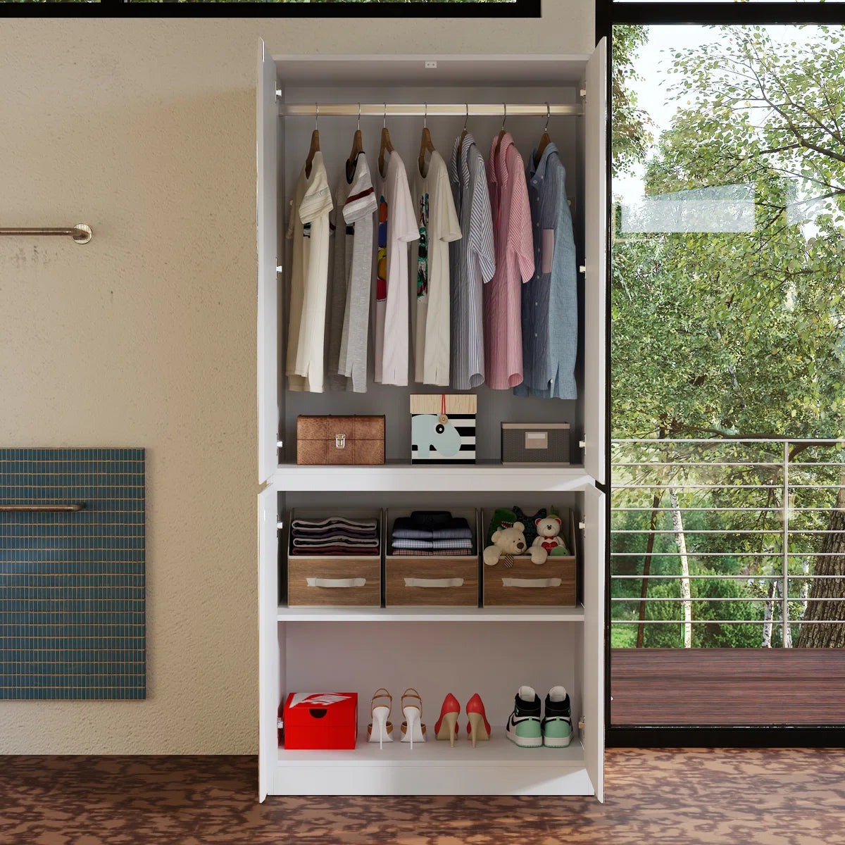 Shadrick Modern Mirrored Wardrobe With Ample Storage And Stylish Designproduct Title:Modern Entryway Cabinet With Spacious Drawers - Sleek Design