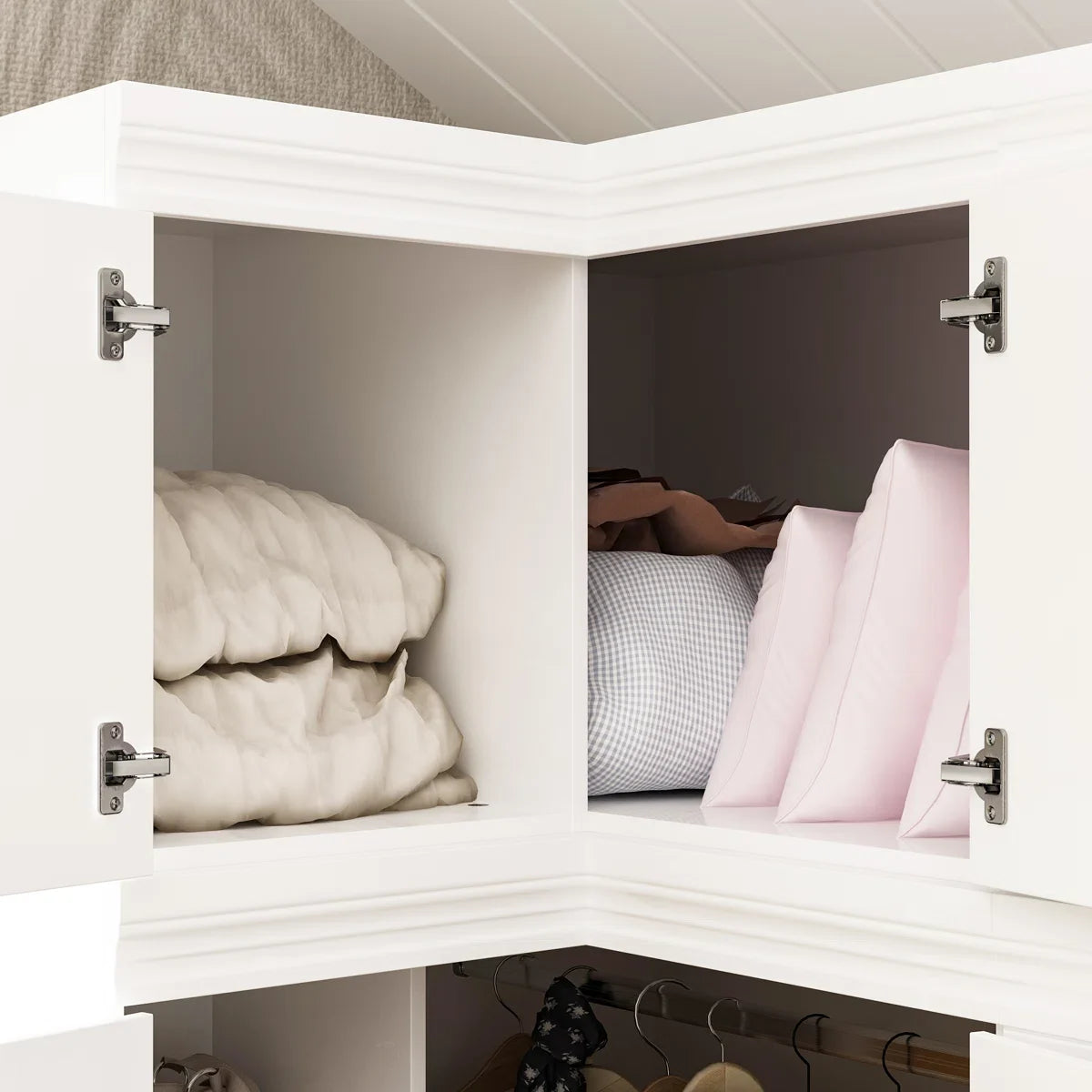 Wardrobe Set With Top Cabinet And Elegent Design