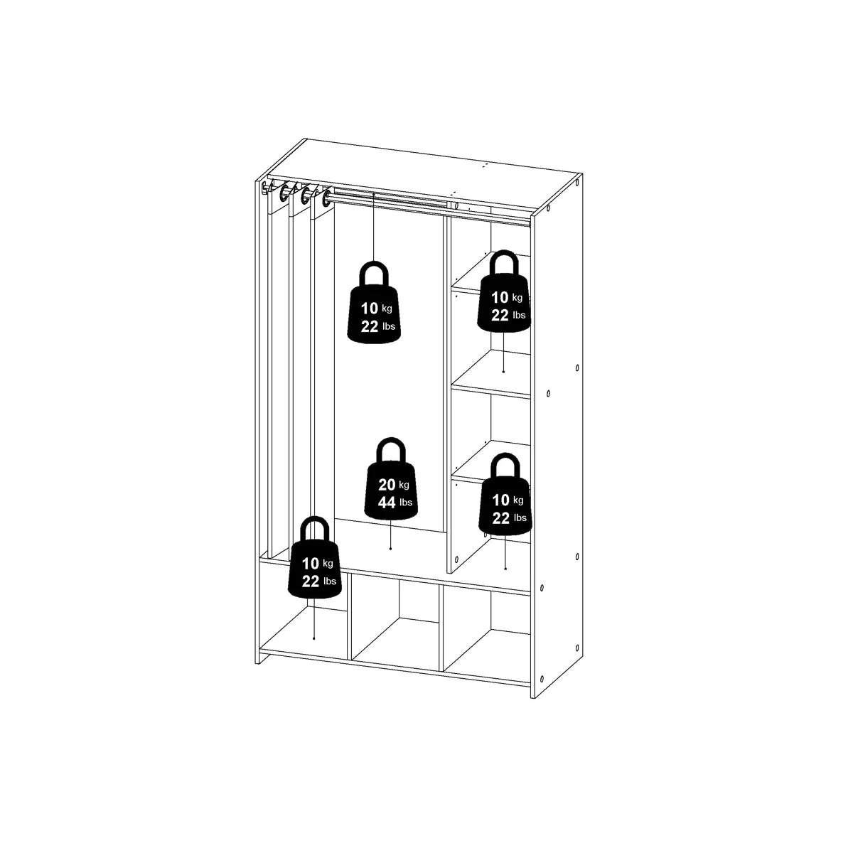Lambart 3 Bin Armoire