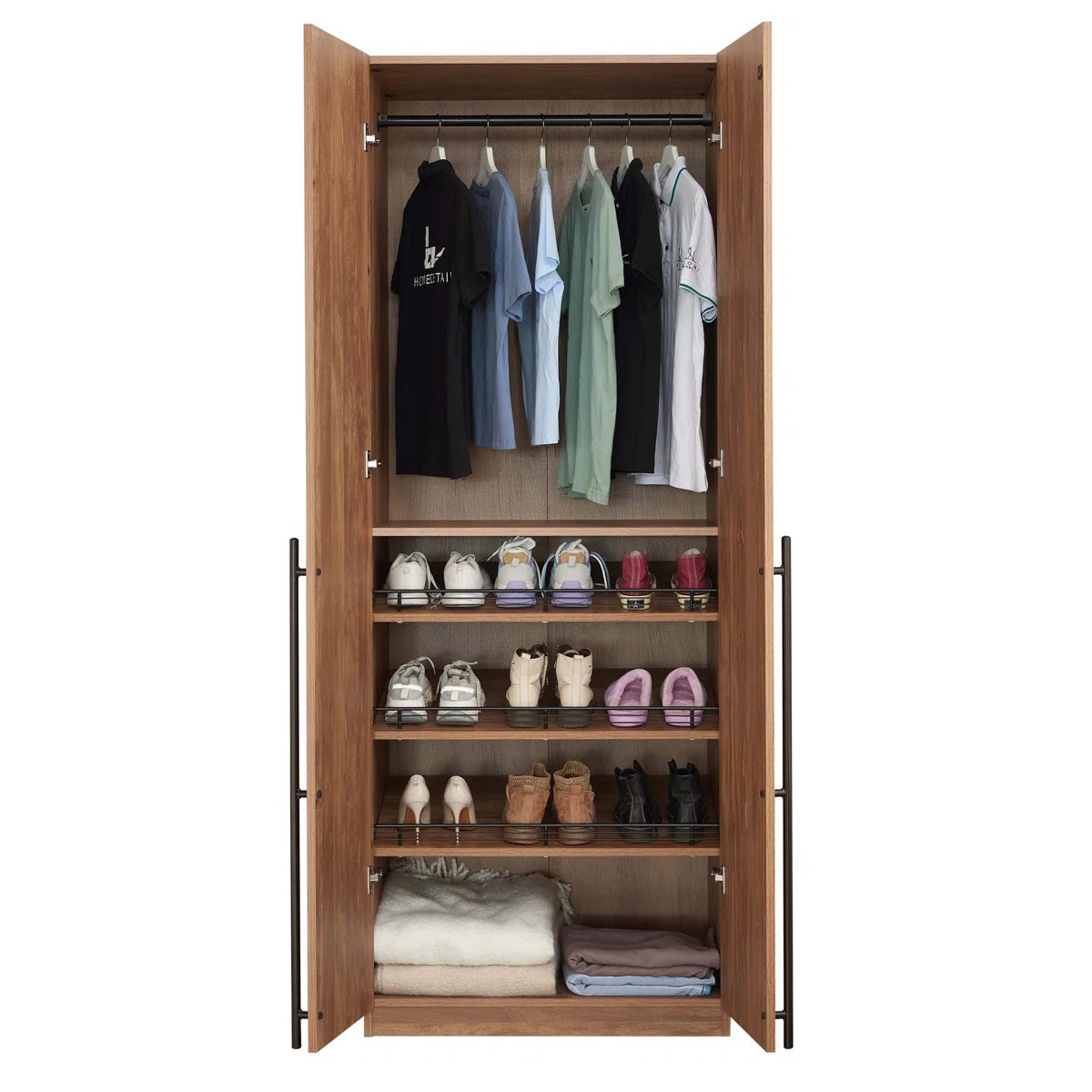 Lee Freestanding Wardrobe Closet 3.0 with 1 Hanging Rod, 3 Shoe Shelves, and 1 Basic Shelf