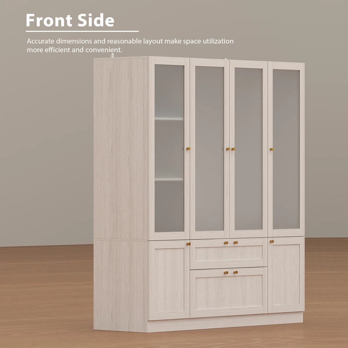 Sebi 6-Door 2-Drawer Armoire With Hanging Area & Storage Compartments