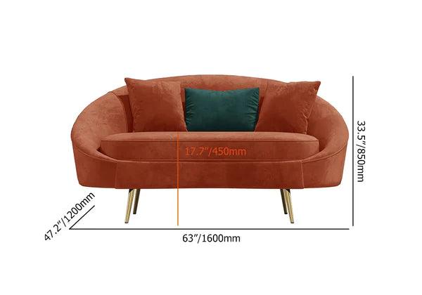 Velvet Curved Sofa Toss Pillow Included - Ouch Cart 