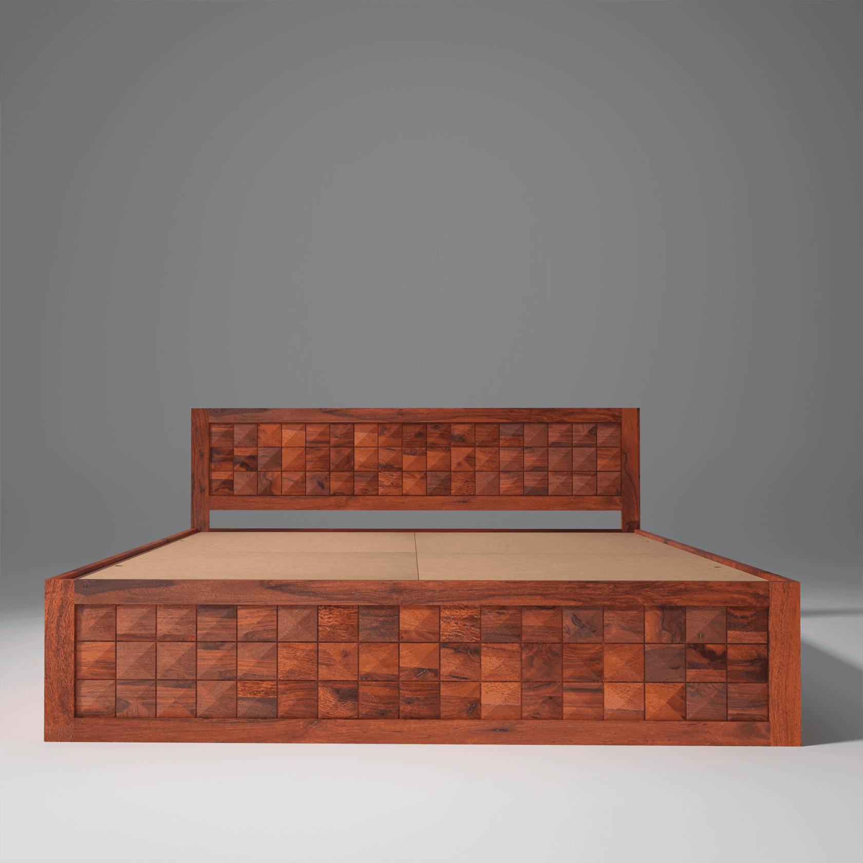 Pluto Sheesham Solid Wood King Size Bed with Storage - Ouch Cart 