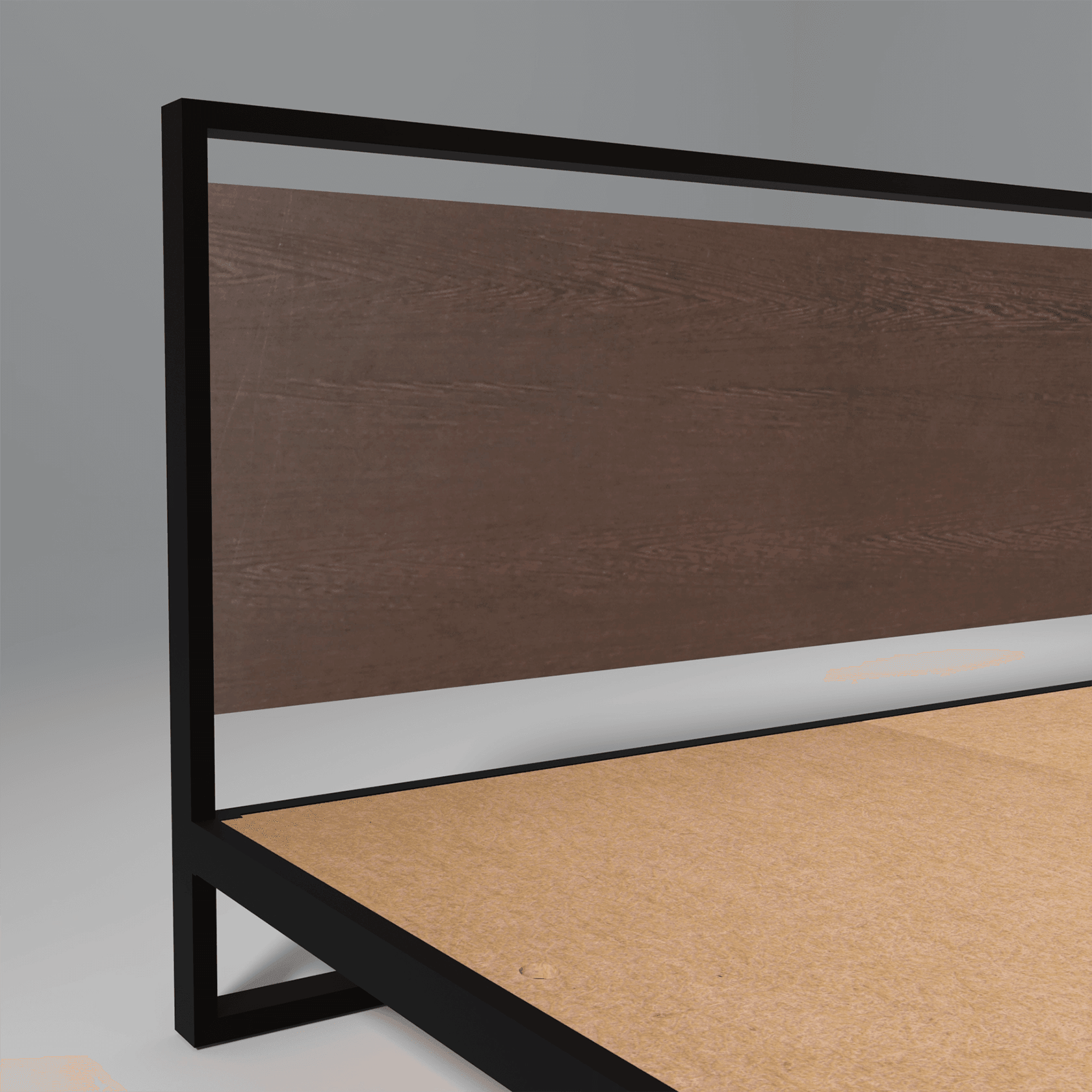 Indo Powder Coated Metal King Size Bed With MDF Wood - Ouch Cart 