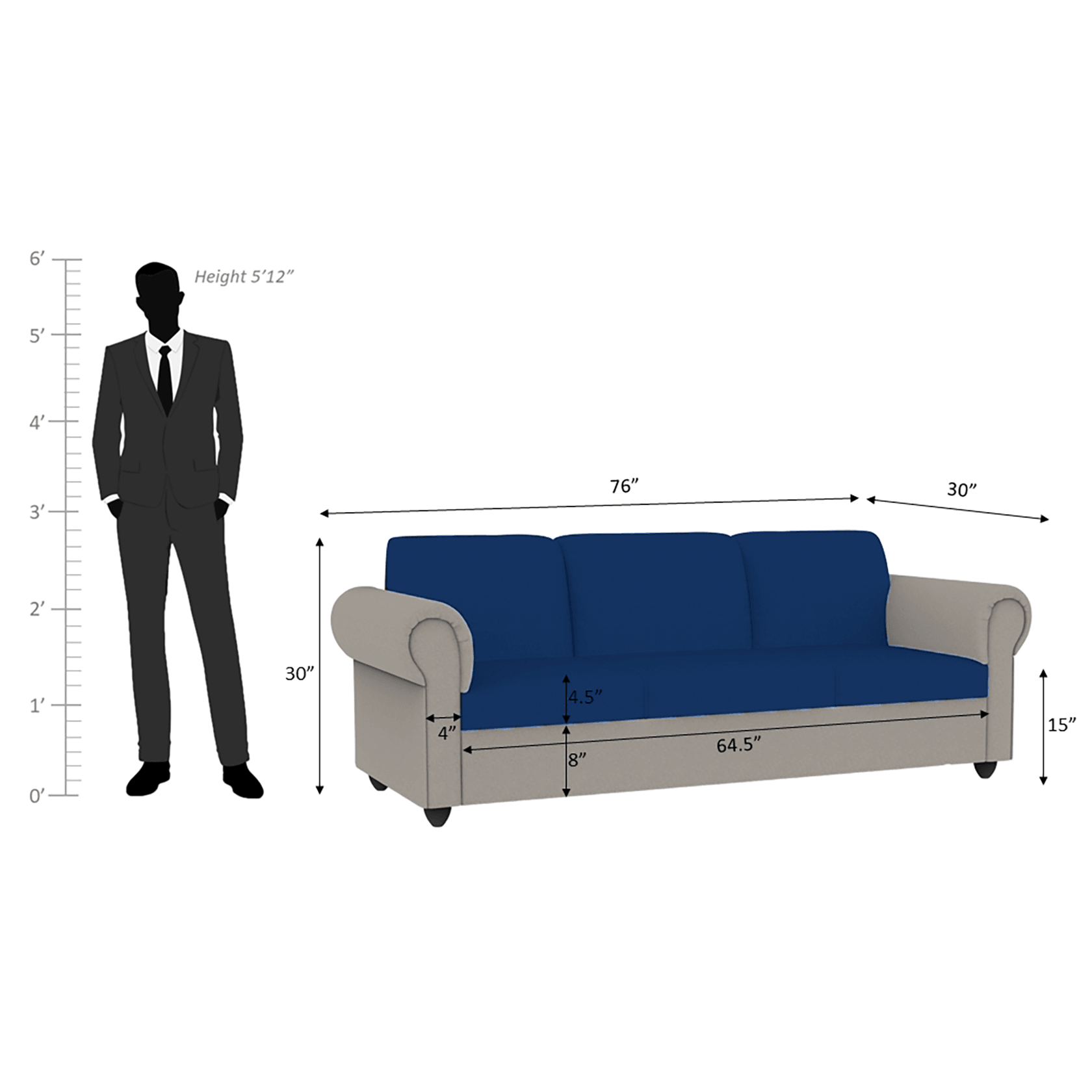 Snugy PU Foam And Gaze Spring Sofa Set - Ouch Cart 