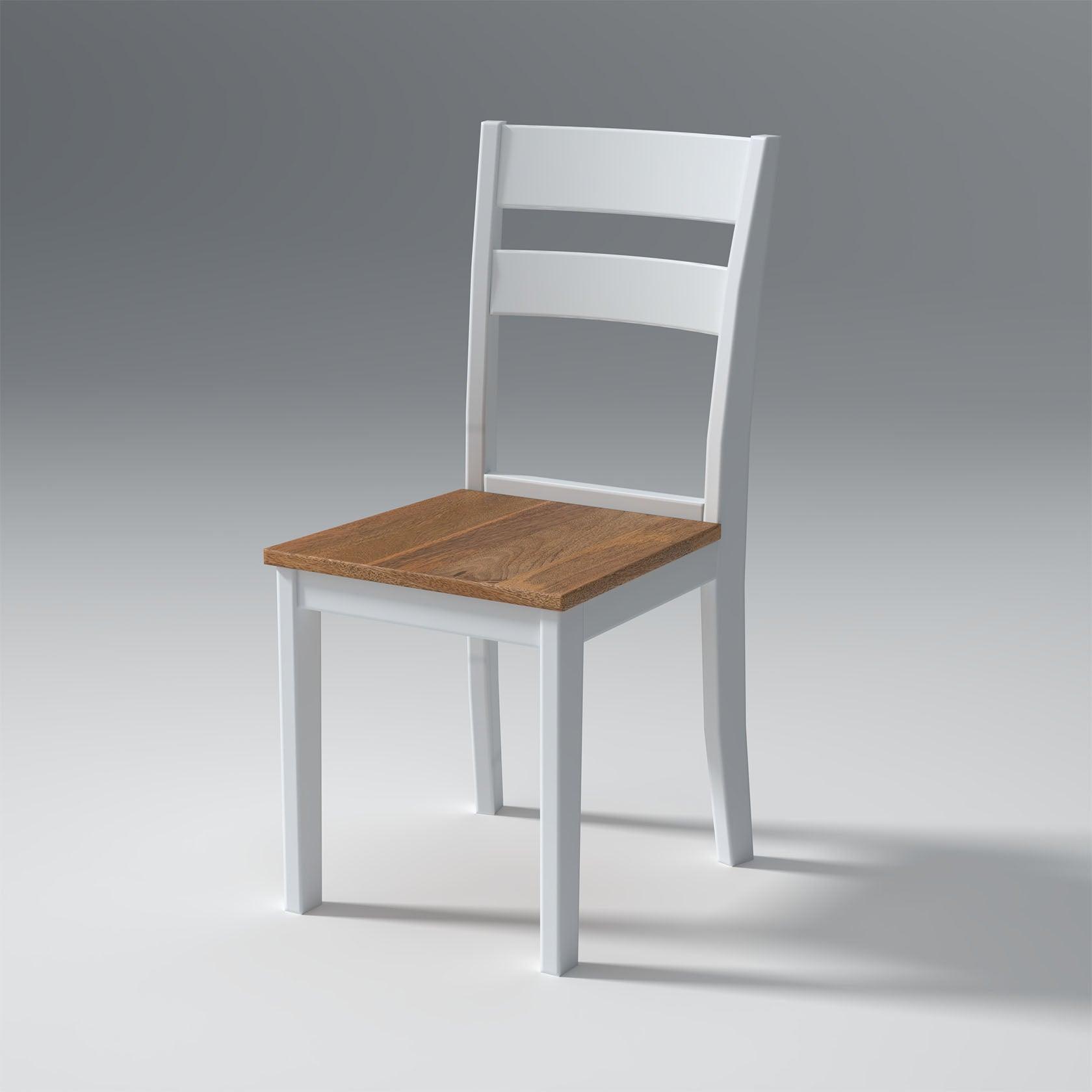 Flay Mango Wood Chair Natural and White Finish