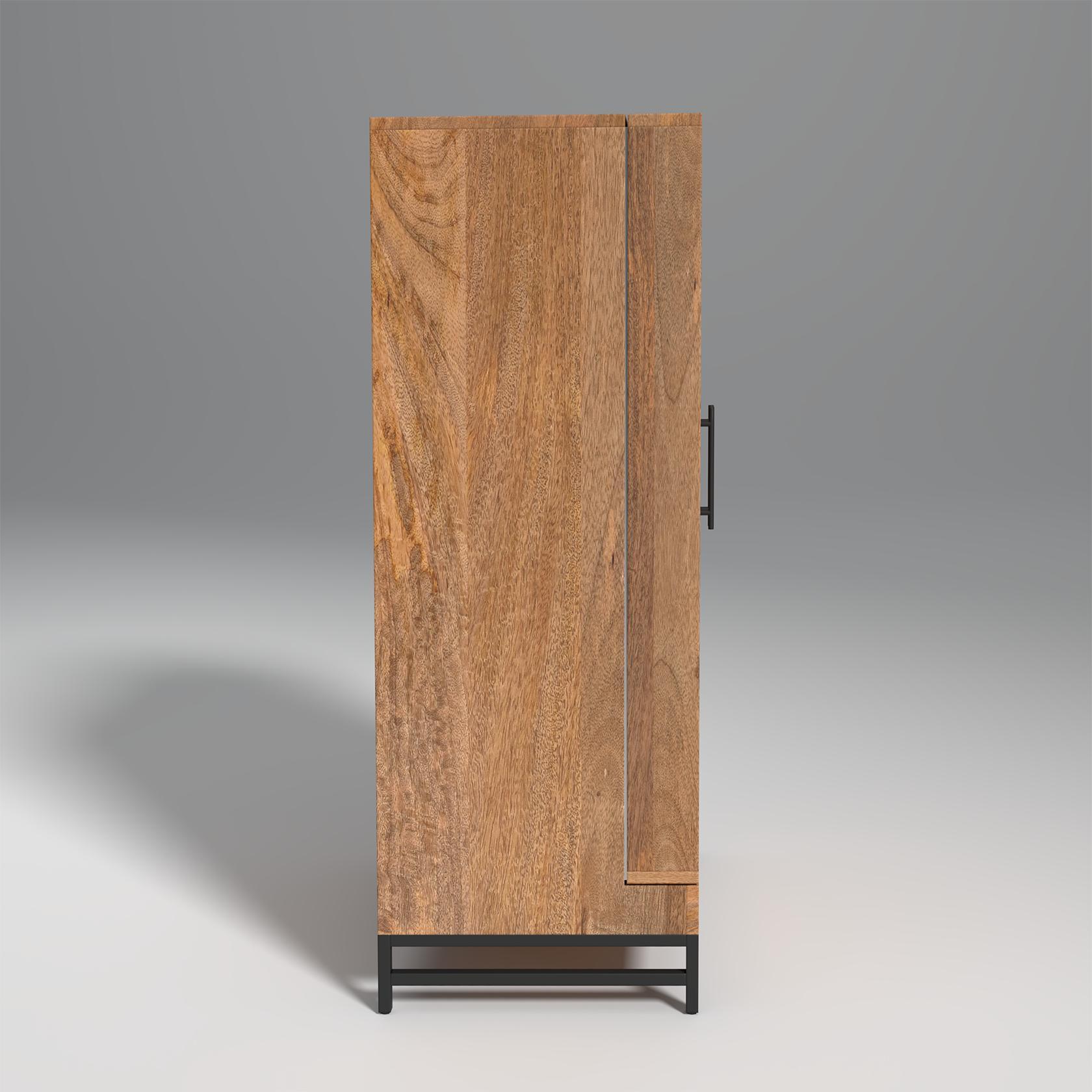 Glint Bar Mango Wood Cabinet in Natural Finish