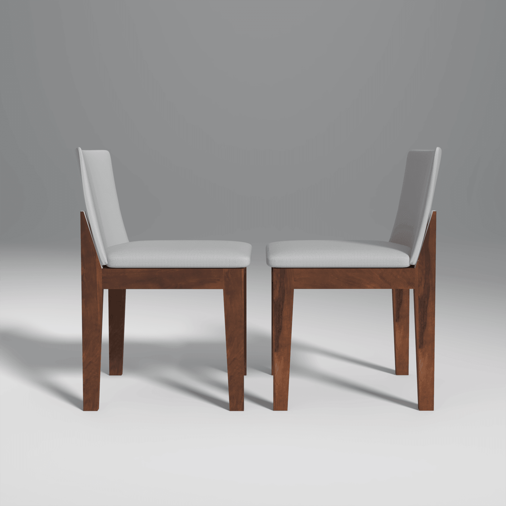 Amro Mango Wood Chair Set of Two In Reddish Walnut