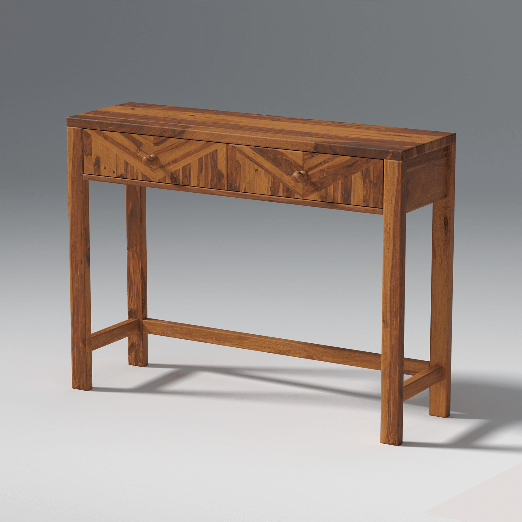 Alpha Sheesham Wood Console In Light Honey