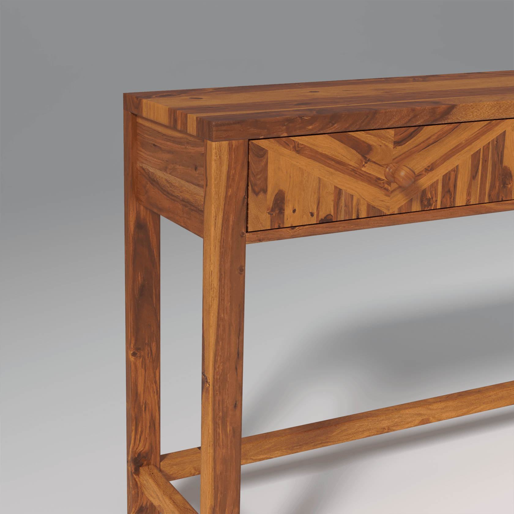 Alpha Sheesham Wood Console In Light Honey