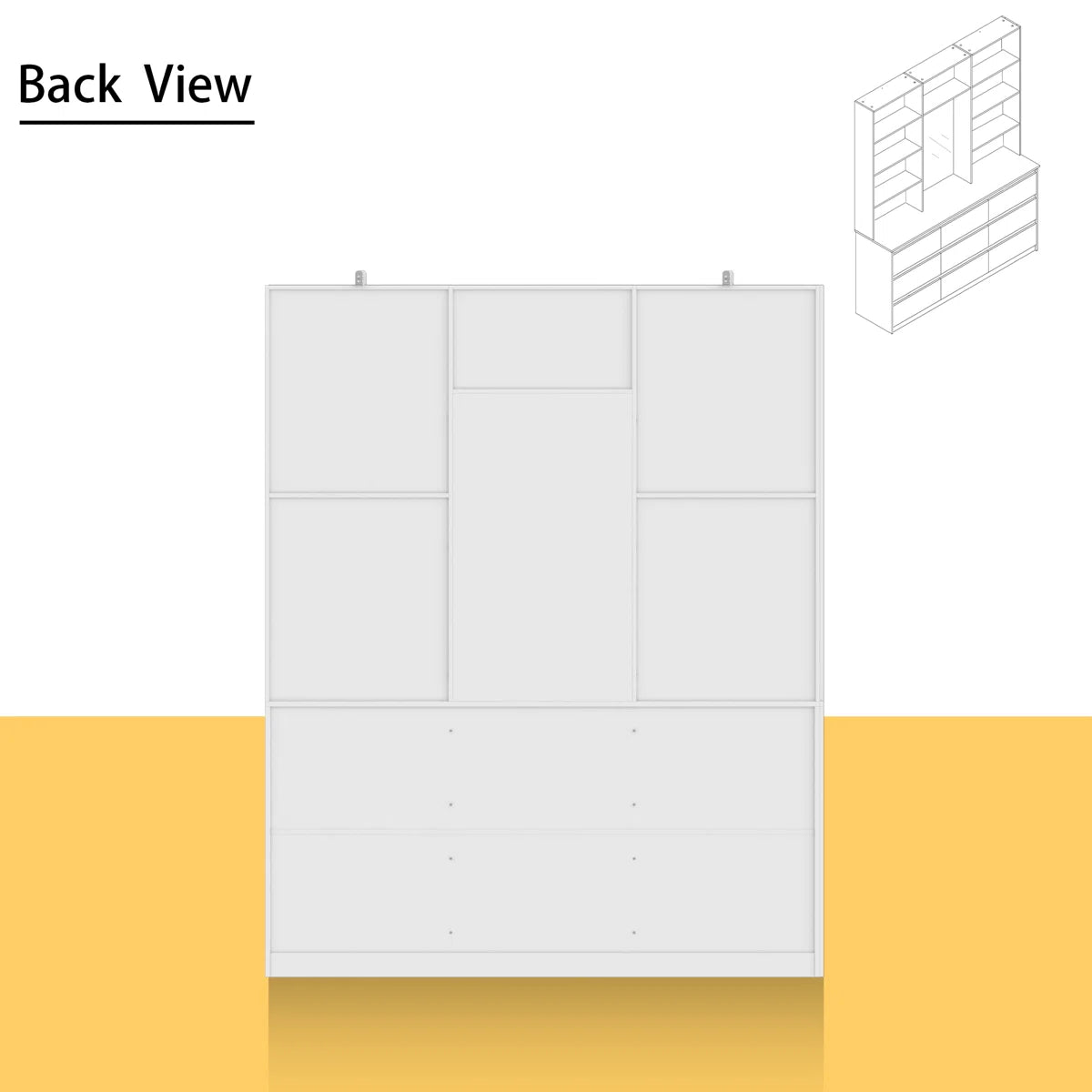 9-Drawer 7-Shelf Wardrobe With A Large Mirror