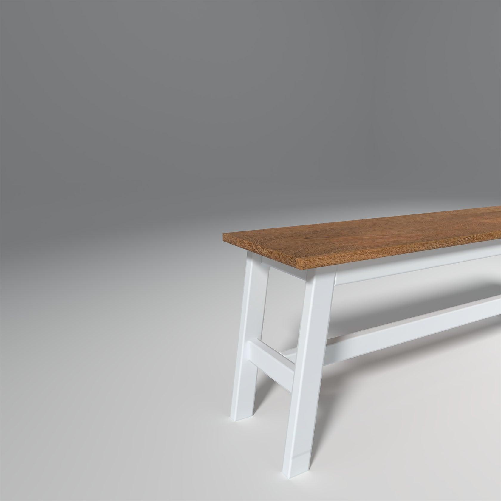 Flay Mango Wood Bench Natural and White Finish