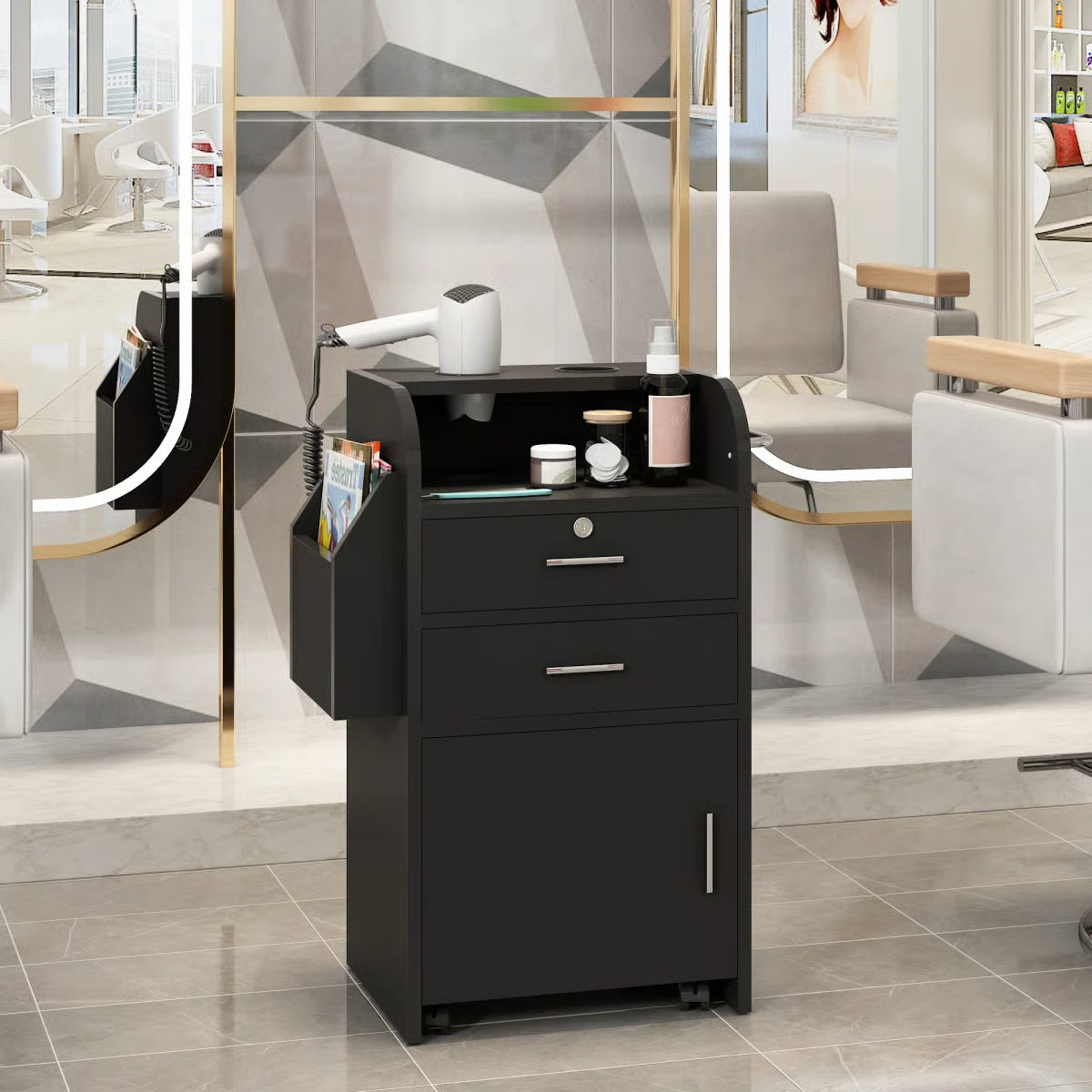 17.75" Modern Italian Beauty Storage Cabinet- OUCH CART | Dressing table 