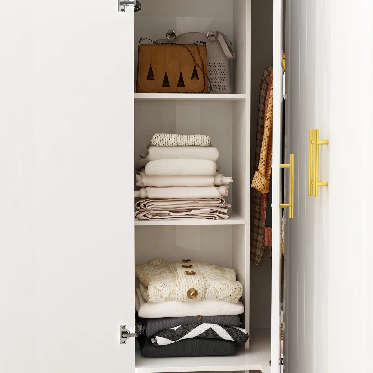 Wardrobe Set With Top Cabinet And Elegent Design