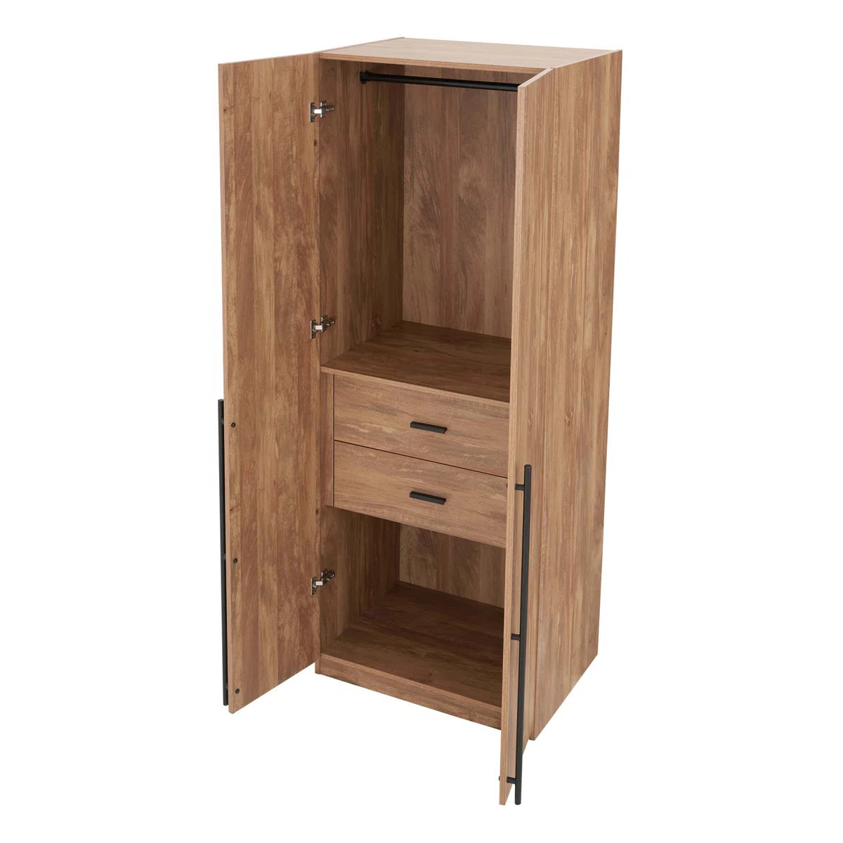 Lee Freestanding 3-Piece Module Wardrobe Closet with 2 Hanging Rods, 4 Drawers, 3 Shoe Storage and 6 Shelves