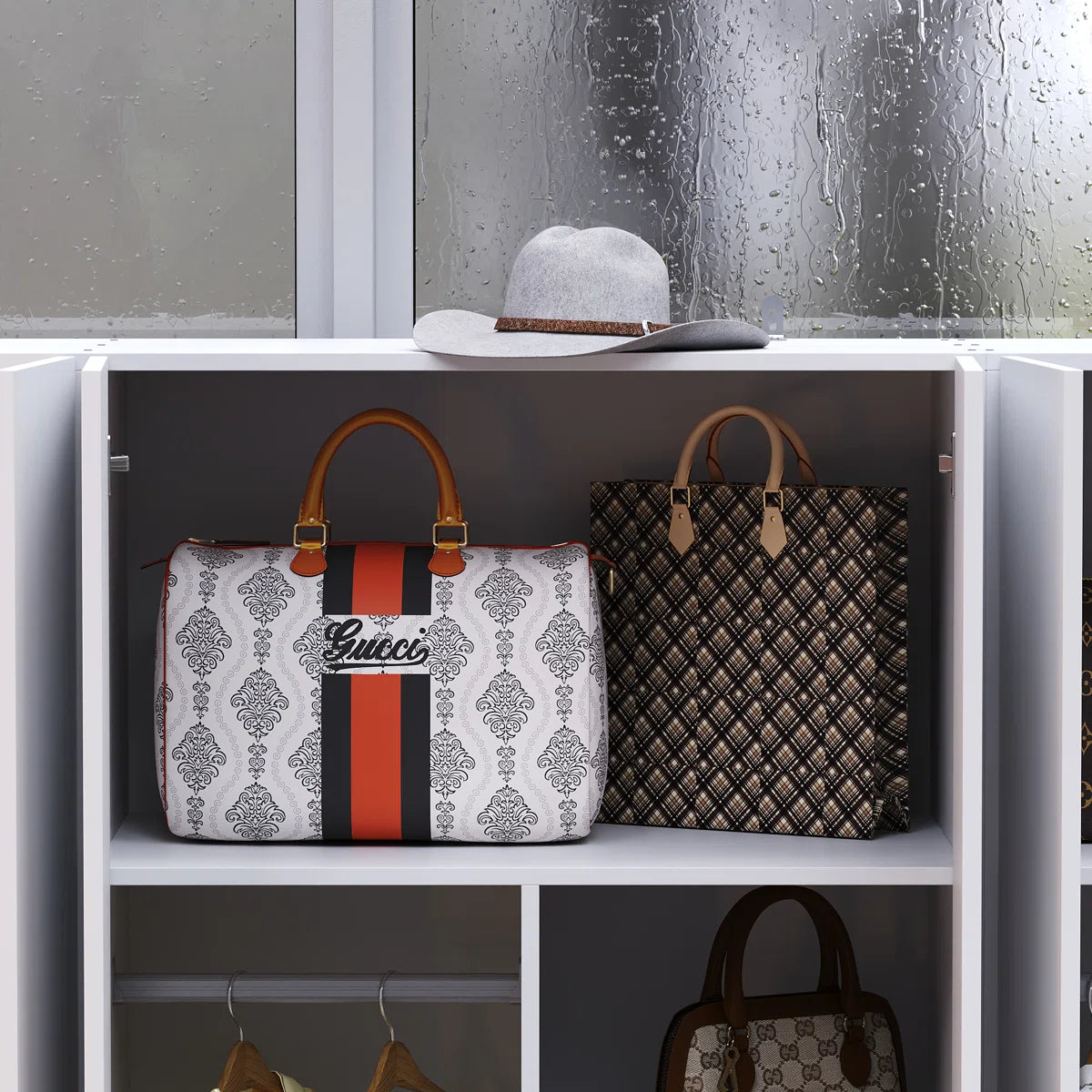 Elegant 8-Door Wardrobe With Modern Design, Ample Storage Space, And Anti-Tip Safety Features For Stylish Organization