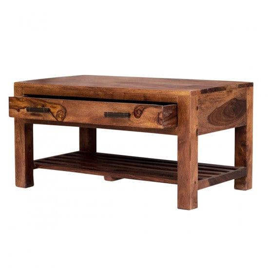 Briggs Coffee Table with Storage drawer in Honey Finish - Ouch Cart 