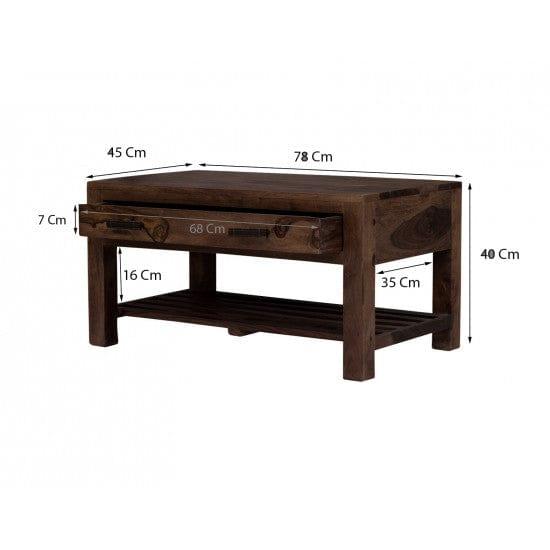 Briggs Coffee Table with Storage drawer in Walnut Finish - Ouch Cart 