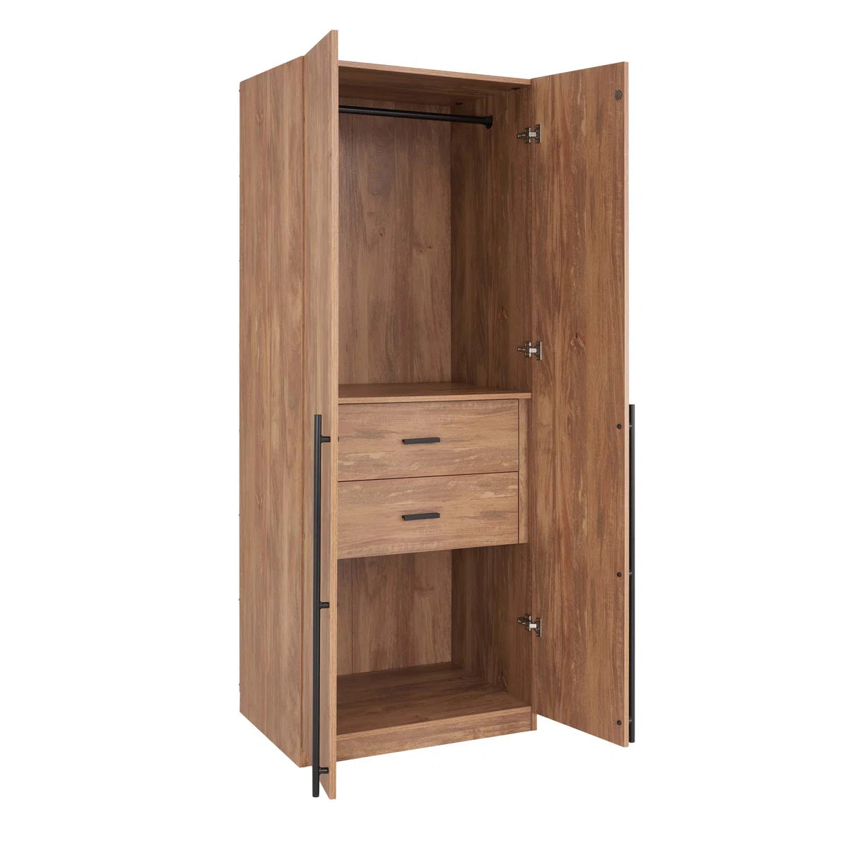 Lee Freestanding 3-Piece Module Wardrobe Closet with 2 Hanging Rods, 4 Drawers, 3 Shoe Storage and 6 Shelves