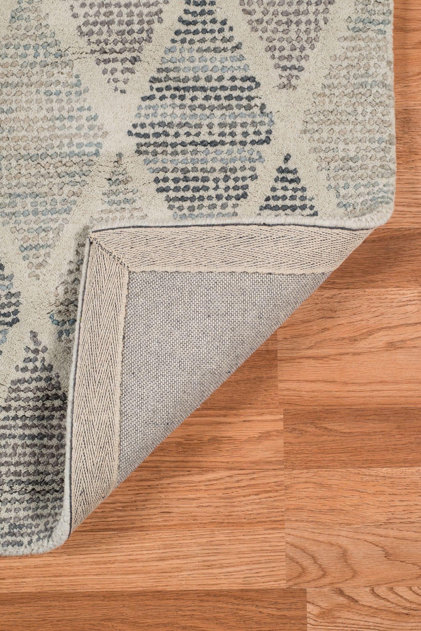 Gray Wool Vector 5x8 Feet Hand-Tufted Carpet - Rug - Ouch Cart 