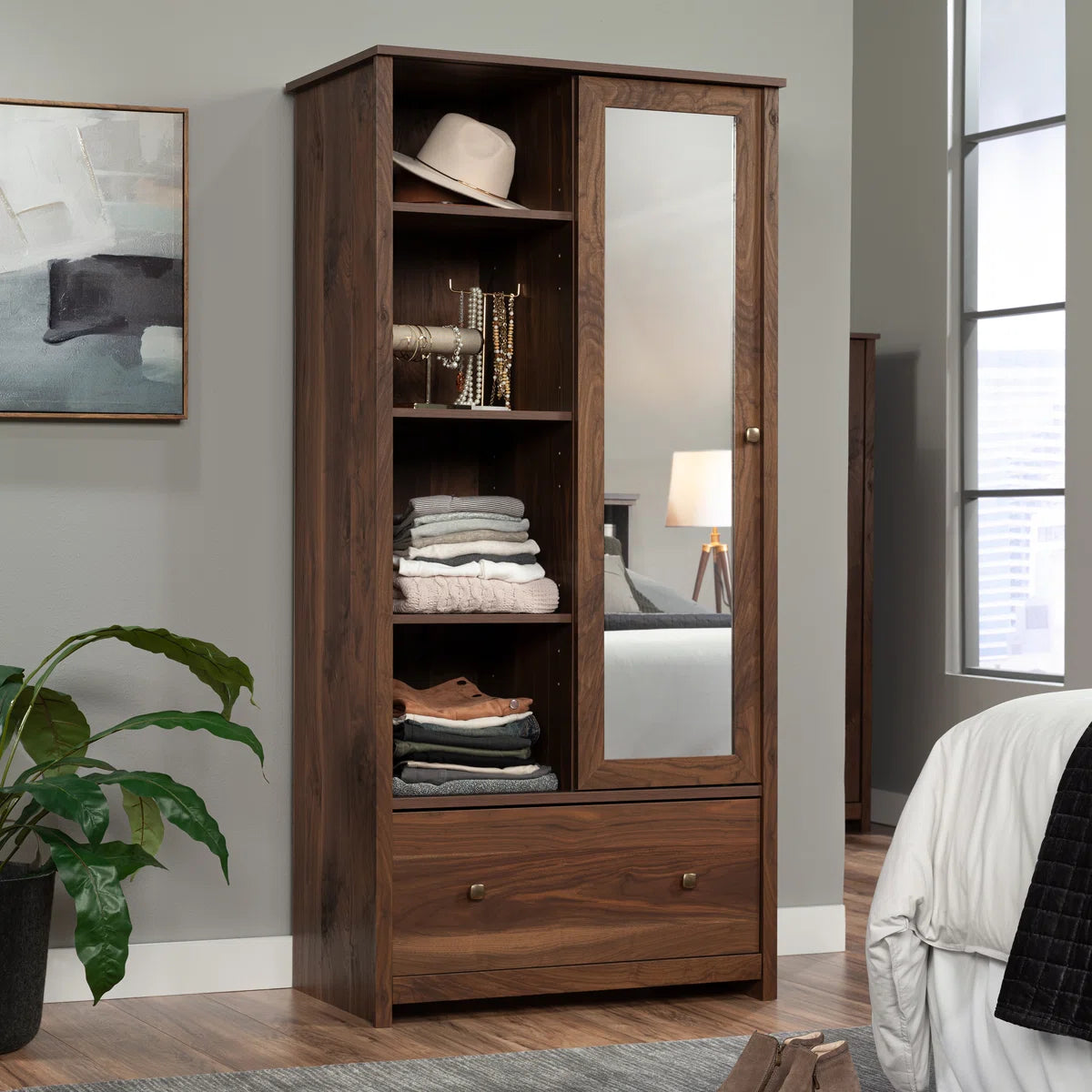 Fravel Wardrobe Cabinet In Sindoori Mango