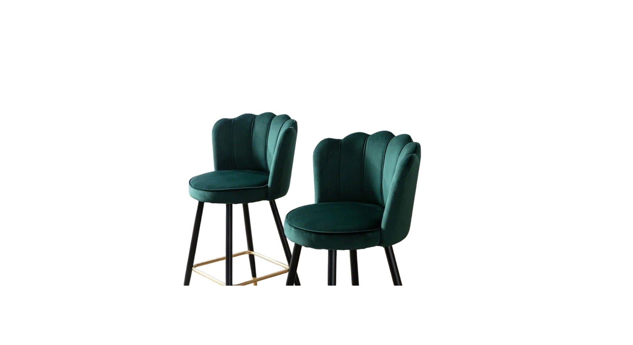 FLOWER COUNTER STOOL Green SET OF 2 - Ouch Cart 