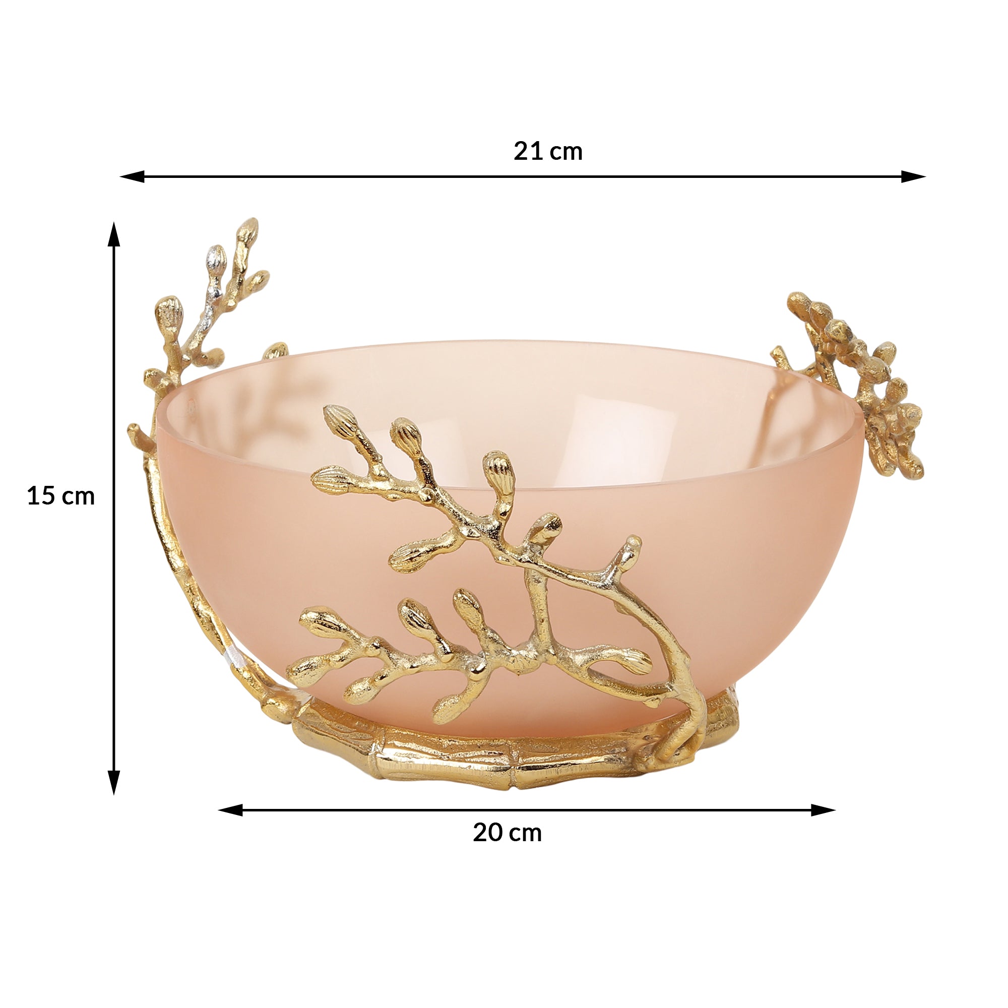 Vincent Glass Bowl in Peach & Gold